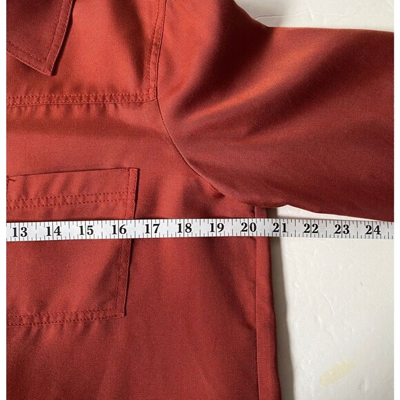 Worth New York Shirt Jacket Women S Terra Cotta Poet Sleeves Open Slit Back NWOT - Picture 10 of 14